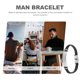 thumbnail image 5 of Pulsera de hombre estilo hip hop con personalidad, creativa, sencilla, de cuero tejido, cadena de acero inoxidable, accesorios de joyería (negro y plateado)., 5 of 6