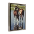 thumbnail image 4 of Stupell Industries Horse & Foal Splashing Animals & Insects Painting Brown Floater Framed Canvas Art Print Wall Art, 17 x 21, 4 of 10
