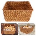 thumbnail image 4 of Rectangular Seagrass Storage Basket Khaki 1Set 7.1x7.1x3.5in, 4 of 8