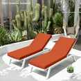 thumbnail image 3 of Pakunoda Chaise Lounge Cushions Set of 2, 72" x 21" x 4" Outdoor High-Density Foam Patio Furniture Lounger Replacement Cushions with Zipper Ties Water-Resistant for Pool, Orange, 3 of 7