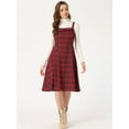 thumbnail image 3 of Vestido midi Allegra K sin mangas a cuadros Rojo L, 3 of 5