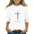 thumbnail image 2 of SERTG Cute Holiday Long Sleeve Shirt for Kids Child– Themed Round Neck Tops with Fun Prints Toddler Big Child Celebration Wear Spring Autumn(White#1,11 Years), 2 of 5