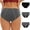 Black, variant on Women's Incontinence Leak Proof Underwear Plus Size Seamless Menstrual Period Panties Postpartum Briefs 3 Pack