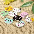 thumbnail image 4 of 150Pcs 2 Holes Wooden Button Sewing Scrapbooking DIY Craft, 50Pcs Mixed Butterfly & 100Pcs Colorful Animal Cat, 4 of 8