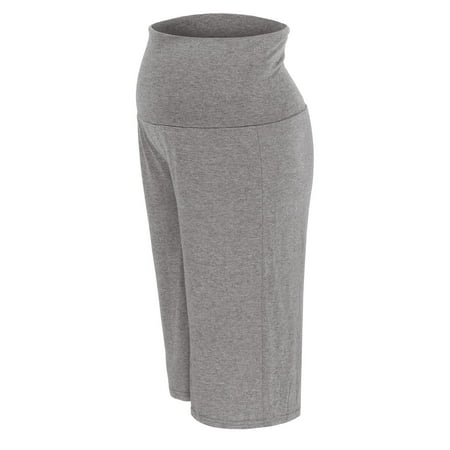 

Women s Maternity Spring and Summer Capris Wide Leg Pants Fashion Versatile Solid Color Capris Wide Leg Pants Pregnant Casual Loose High Waisted Capris