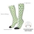 thumbnail image 4 of Balery Light green argyle Printed Novelty Socks Men's Women's Crew Socks Sports Socks Knee High Socks Cotton Socks Quirky and Cool Socks, 4 of 6