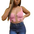 thumbnail image 3 of Gibobby Corto espalda descubierta personalidad Pin sin mangas Racerback chaleco Sexy Fat Sister sujetador grande chaleco(Rosa,CH), 3 of 5