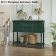 thumbnail image 4 of CBJCBJ 42" Farmhouse Console Table , 2 Drawer Narrow Long Entryway Table with Open Storage Shelf , for Living Room, Green, 4 of 9