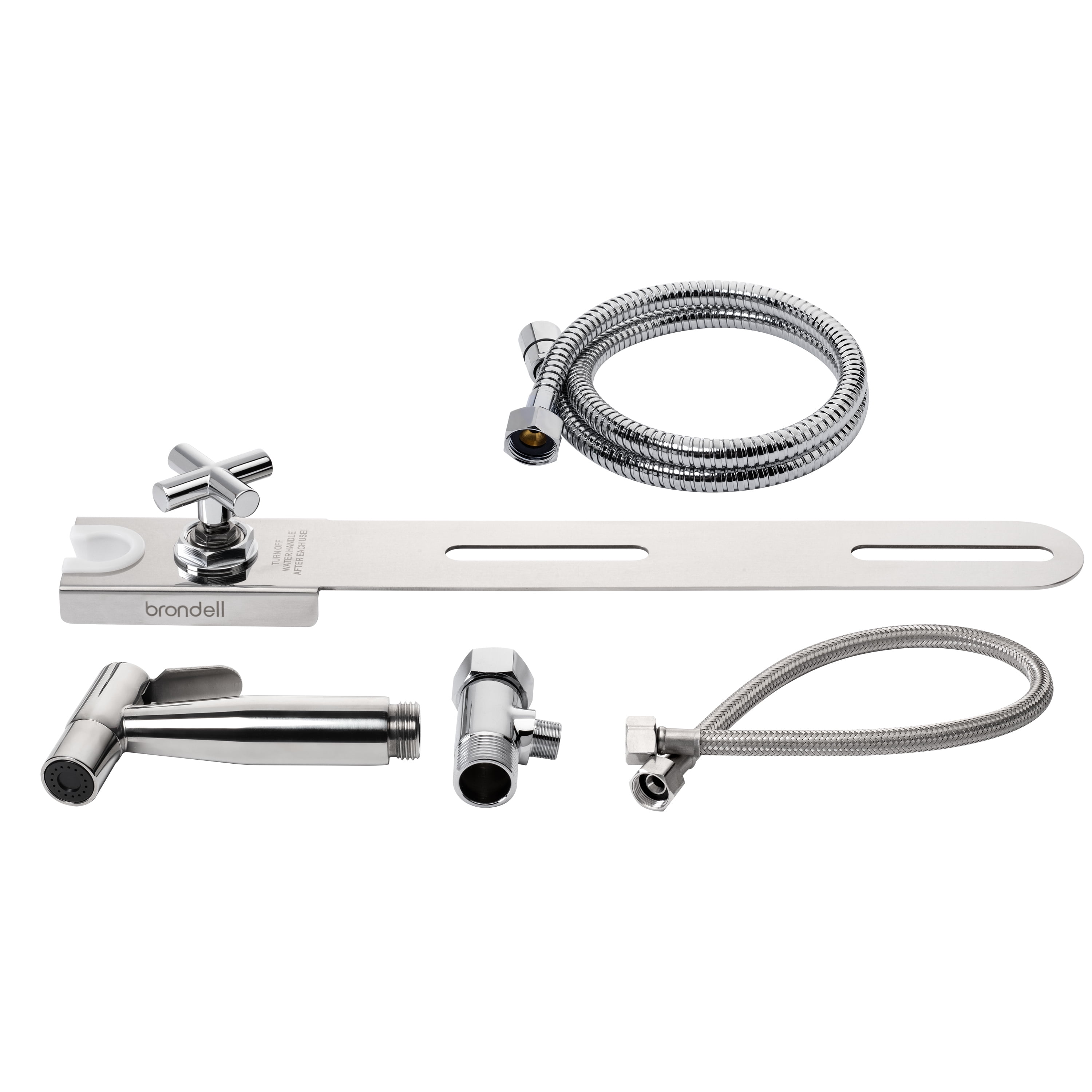 CleanSpa Luxury Hand-Held Bidet Holster with Integrated Shut Off, Stainless Steel