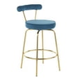 thumbnail image 2 of Rhonda Glam Counter Stool in Gold Metal and Blue Velvet by LumiSource - Set of 2, 2 of 7