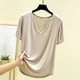 thumbnail image 1 of Blusa de pijama de manga corta para mujer, lisa, informal, a la moda, con cuello regular, de manga corta, pijama para mujer, 1 of 6