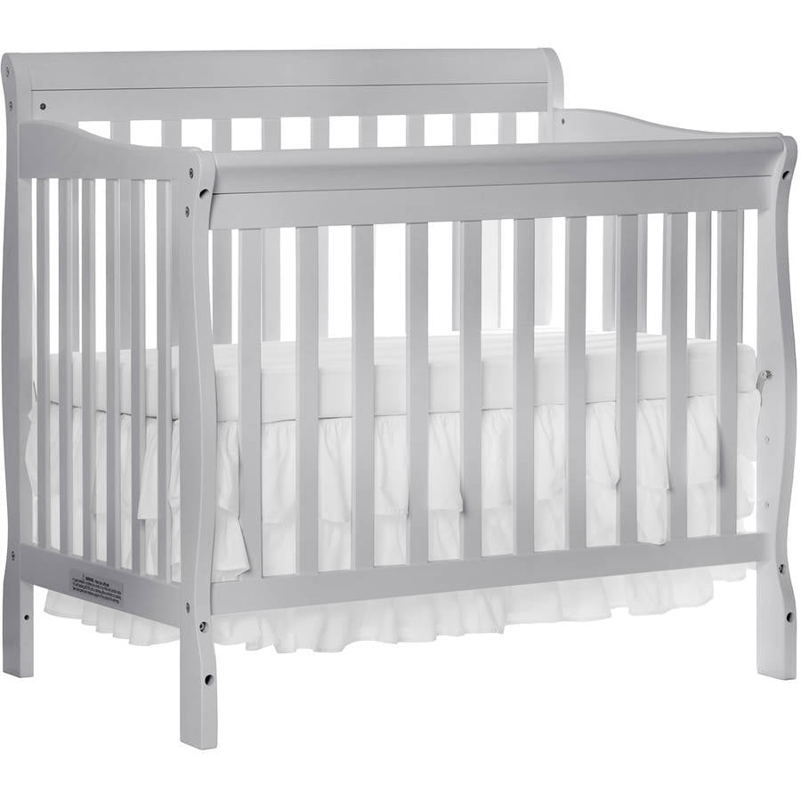 gray mini crib