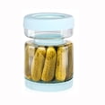 thumbnail image 3 of WhiteRhino Large 51oz Glass Pickle Jar with Strainer Flip,Clear Kimchi Container Olives Hourglass Jar for Fruit Vegetable, 3 of 9