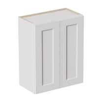 White shaker Solid Wood Double Doors Wall Cabinet 2 Doors and 2 Shelves for Kitchen Storage, Bathroom Storage, Laundry,Adjustable Shelves Ready to Assemble(24"W×12"D×36"H)