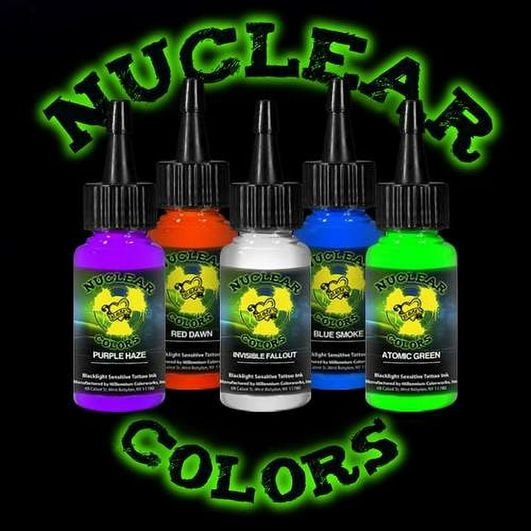 Millennium Mom's Nuclear UV Blacklight Tattoo Ink - 5 Color Set - 1 oz 