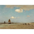 thumbnail image 2 of Johan Hendrik Weissenbruch 24x18 Gold Ornate Framed and Double Matted Museum Art Print Titled - Beach Scene, 2 of 4
