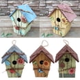 thumbnail image 1 of 3x Country Cottages wooden bird House Hanging Birdhouse Condo Jardín Decoración Cola Casas de pájaros decorativas al aire libre, 1 of 8