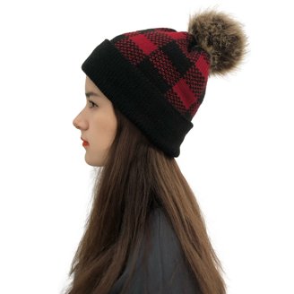LOOK BY M Pom Pom wool knit cap Fireworks Gallery | LOOK BY M Mango Yarn Pompom Hat: Gray main image 4