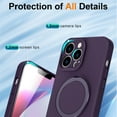 thumbnail image 5 of Dteck Magnetic Shockproof for iPhone 14 Case with 2 Tempered Glass Screen Protector, Compatible with MagSafe, Built-in Foldable Stand Slim Fit Liquid Silicone Gel Cover,Purple, 5 of 6