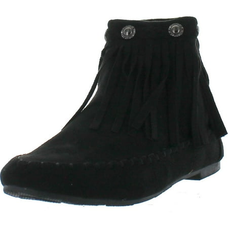 Flap Bootie - BOLARO BC5040 Women's Comfort Fringe Layer Back Zipper Flat Ankle Booties
