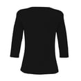 thumbnail image 2 of Playera George para Mujer, Cuello V, Manga 3/4 Negro Talla M, 2 of 4