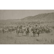 Cowboys Herding Cattle Ca 1880S - On The Open Range, On The Line Of The Denver And Rio Grande Railway.  "A Cattle Ranch" Three Ranchers On