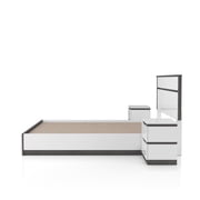 FOA Misti 3-Piece White Wood Storage Bedroom Set - Queen + 2 Nightstands