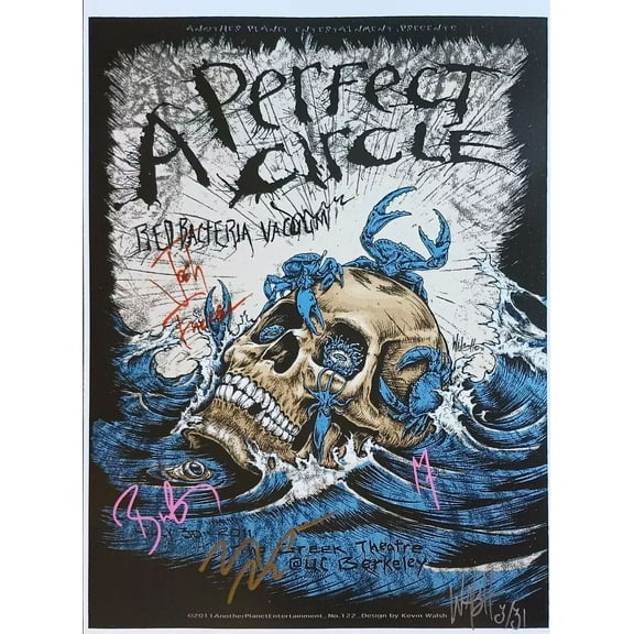 2011 A Perfect Circle Concert Poster Wall Art Print facsimile signed in 11 x 17 Inch Poster