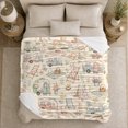 thumbnail image 5 of Nostalgic Camping Scene Floral Trailers S'Mores, Rustic Camping Scene, Warm Flannel Blanket for Cabin and Lodge with Detailed Artwork, Outdoor Lovers Camping Gift, Rustic Home Decor, 5 of 9