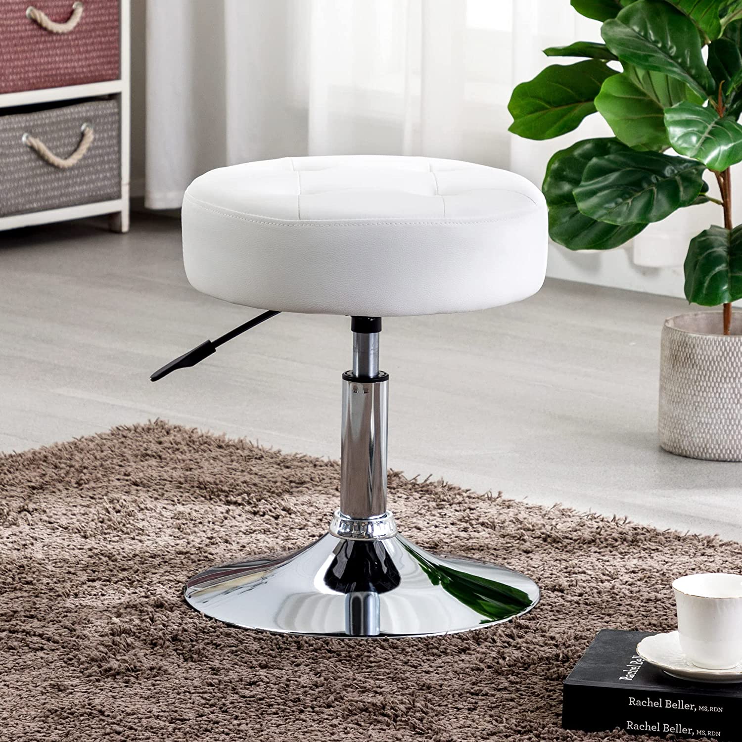 Duhome Makeup Vanity Stool Chair Adjustable Round Ottoman Stool Swivel