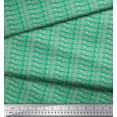 thumbnail image 2 of Soimoi Green Cotton Voile Fabric Leaves & Stripe Print Sewing Fabric Yard 42 Inch Wide, 2 of 3