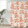 thumbnail image 2 of 54x78 Inch Shower Curtain Decorative Burnt Orange Botanical Bathtub Bath Curtains Fabric Waterproof Bathroom Decor Vintage Nature Flower Small Stall Shower Curtain Set with 12 Hooks, 2 of 6