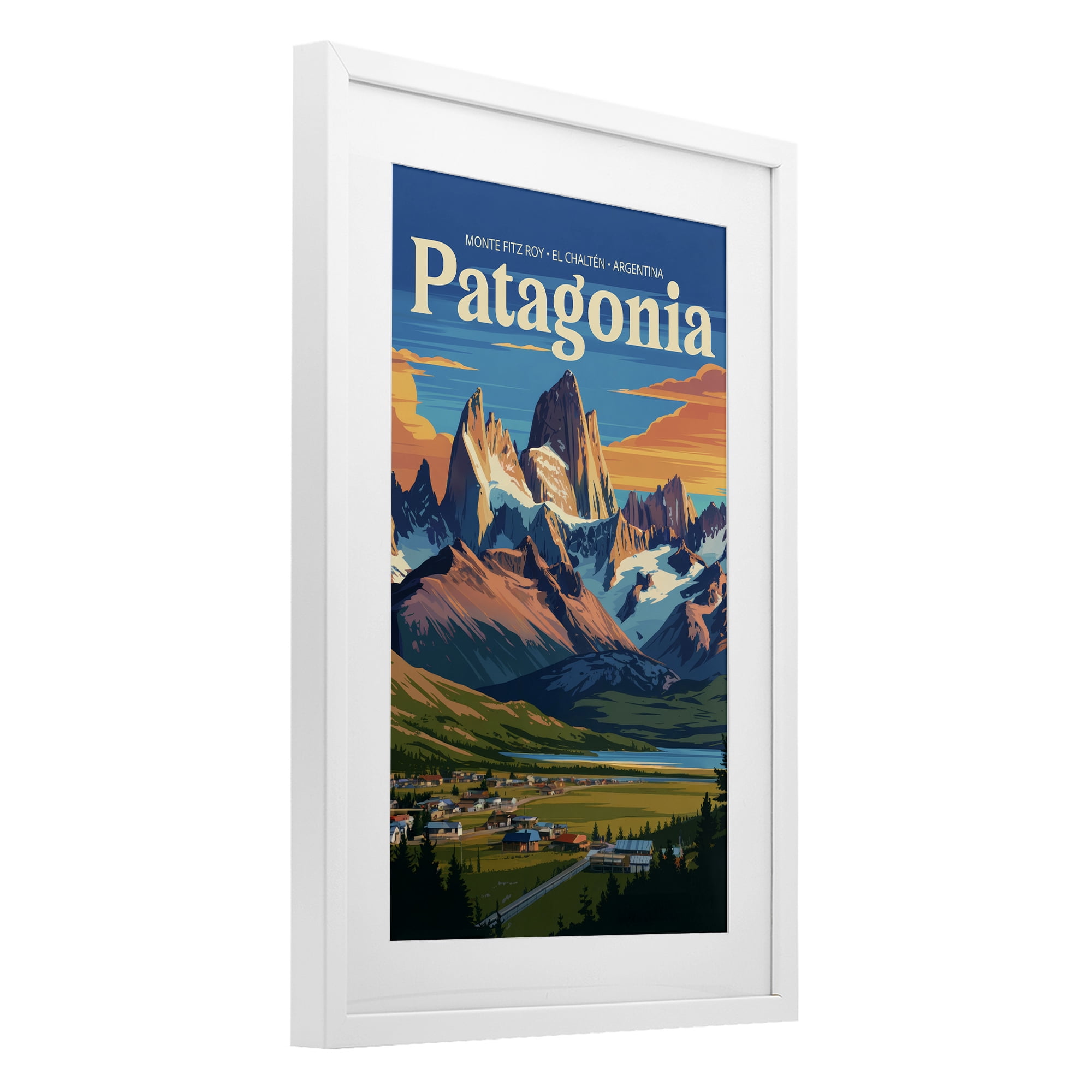 Stupell Industries Patagonia Valley Landscape White Framed Print Under Glass, design by Andreas Magnusson
