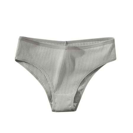 Blphud Panty Set Casual Ladies Cotton Underwear High Leg Women s Low Waist Lace Briefs Solid Color Cotton Crotch Underwear Panties Womens Fitness Underwear Grey L