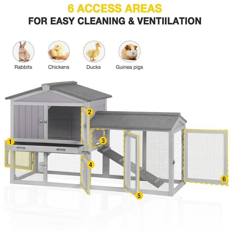 Wooden Chicken Coop with Six Access Doors photo 2