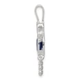 thumbnail image 2 of Sterling Silver Pendant for Women with Blue Gemstone Body and Cubic Zirconia Head, Beaded Limbs, Symbolic Family Necklace Charm for Mothers, Sentimental Birthstone Jewelry, 2 of 6