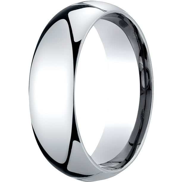 Aetonal Mens Platinum, 7mm Slim Profile ComfortFit Wedding Band