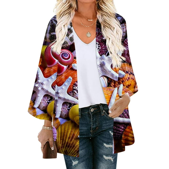 Nouveaux Hauts pour Femmes 2023 Mode Décontractée Col Rond Imprimé Blouse Manches Longues T-Shirt Grande Taille Automne Boutons Hauts Manches Longues pour Femmes