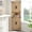 Natural, variant on Buildhom Tall Farmhouse 4-Door Corner Cabinet with Adjustable Shelves, Barn Door Storage for Living Room, Kitchen, Laundry, White