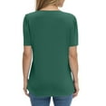thumbnail image 4 of NAMTYQX Tshirts Shirts for Women Baggy Short Sleeve Women Tops Stretch Graphic Tees for Women Trendy Dark Green Size L, 4 of 5