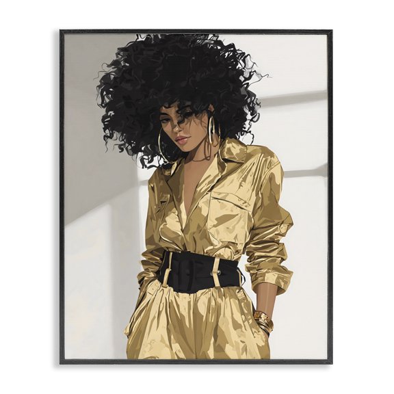 Stupell Industries Elegant Woman in Chic Jumpsuit Black Framed Giclee Art, design by Franklyn Gregory