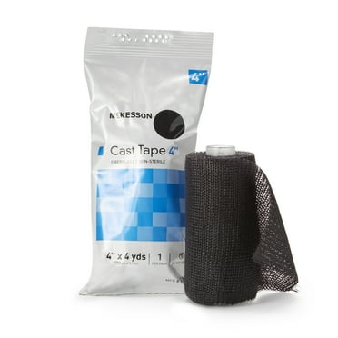 McKesson Cast Tape, Water-Activated Resin, Fiberglass - Black, 4 in x 12 ft, 1 Count, 10 Packs, 10 Total