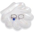 thumbnail image 5 of Shell Jewelry Dish Tray Porcelain Sparkle Iridescent Seashell Jewelry Organizer, 5 of 9