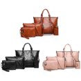 thumbnail image 2 of Womens Tote Bag Elegant Tote Handbag with Satchel Bag Clutch Bag & Card Wallet, 2 of 3