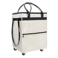 thumbnail image 2 of Sac d'Épicerie Réutilisable sur Roues, Sac Fourre-Tout Roulant Pliable Imperméable, Chariot de Magasinage Portable Grande Capacité avec Poignée Incassable pour Déménagement, Voyage, Camping, 2 of 7