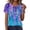 01-Blue, variant on Short Sleeve Shirts for Women Pleated Crewneck Button Cute Blouses Dressy Casual Tops Loose Floral Peasant Summer T-Shirts