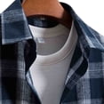thumbnail image 5 of Ketyyh-chn99 Men's Polo Shirts Big and Tall Mens Shirts Long Sleeve The New Men's Regular Long Sleeve Plaid Flannel Shirt Navy,M, 5 of 5