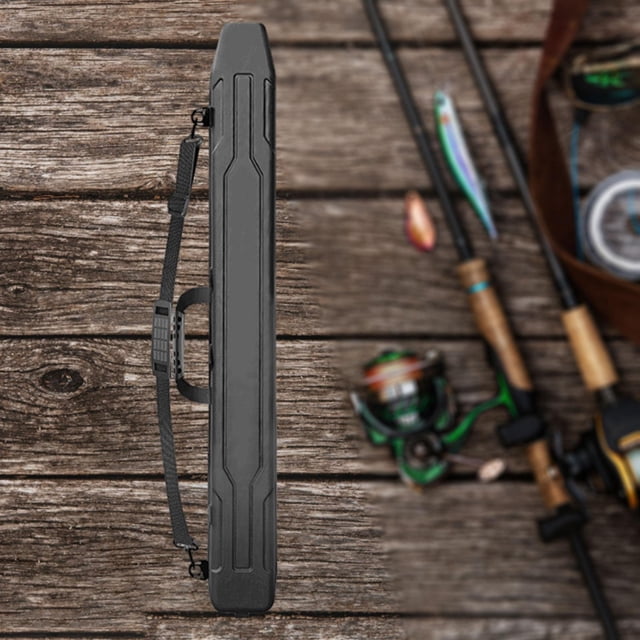 Estuche rígido para caña de pescar Sharpla bolsa de pesca Accesorios con correa para el hombro negro