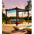 thumbnail image 4 of COZONY 10x10 Ft Retractable Pergola Canopy, Aluminum Metal Patio Shade Shelter with Adjustable Roof for Backyard, Lawn and Deck, Gray Frame/Blue Canopy, 4 of 9