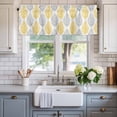 thumbnail image 2 of Leaf Geometric Striped Window Valance Curtain Botanical Plant Yellow Gery Leaves Rod Pocket Short Curtain for Living Room, Bedroom & Kitchen Window Decor 42x18in, 2 of 8